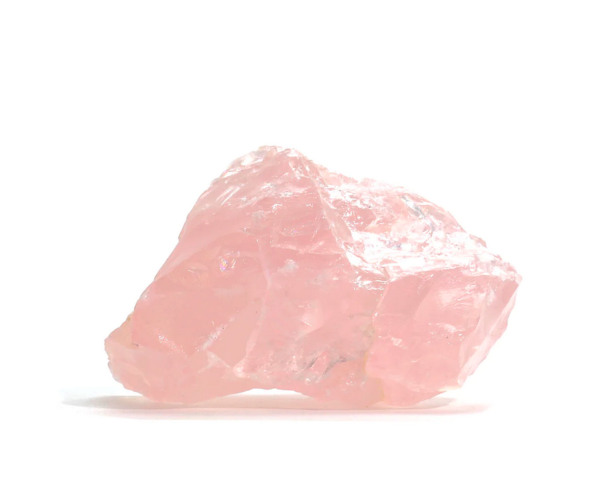 Rose Quartz in a pink organza bag